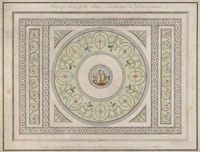 Headfort House, Irlande : Plafond du salon - Robert Adam