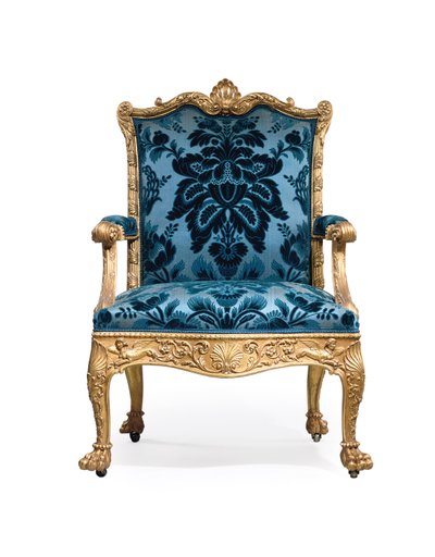 Une paire de fauteuils dorés George III - Robert Adam