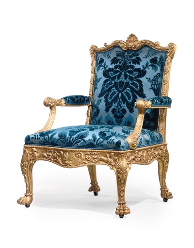 Une paire de fauteuils dorés George III - Robert Adam