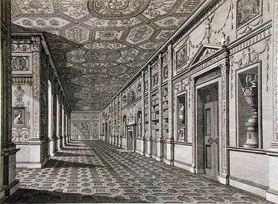 La Bibliothèque à Syon House, construite entre 1760-69 (gravure) - Robert Adam