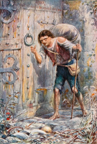 Christian atteint le guichet (lithographie couleur) - Robert Ambrose (after) Dudley