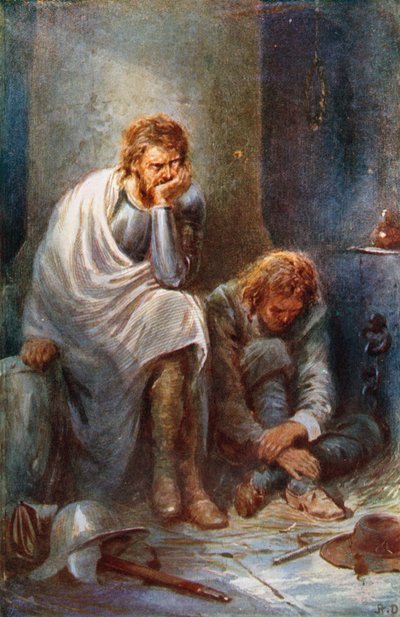 Les pèlerins au château de Doubting (lithographie couleur) - Robert Ambrose (after) Dudley