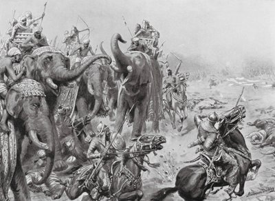 Babar introduit les canons de campagne à Panipat - Robert Ambrose Dudley
