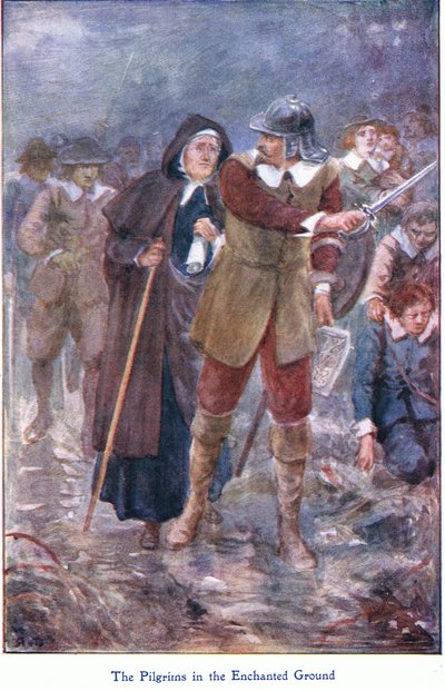 Les Pèlerins dans le pays enchanté, de Le Voyage du pèlerin publié par John F Shaw & Co, vers 1900 - Robert Ambrose Dudley