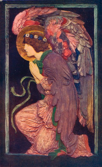 Un ange adorant, un relief en plâtre coloré par Robert Anning Bell, vers 1901-1902 - Robert Anning Bell