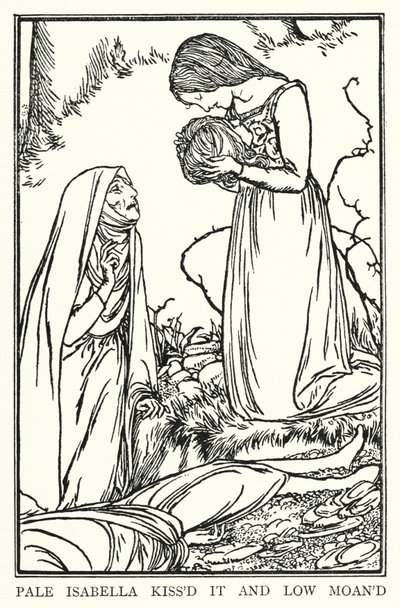 Illustration pour les Poèmes de John Keats : Isabelle ou le Pot de Basilic - Robert Anning Bell