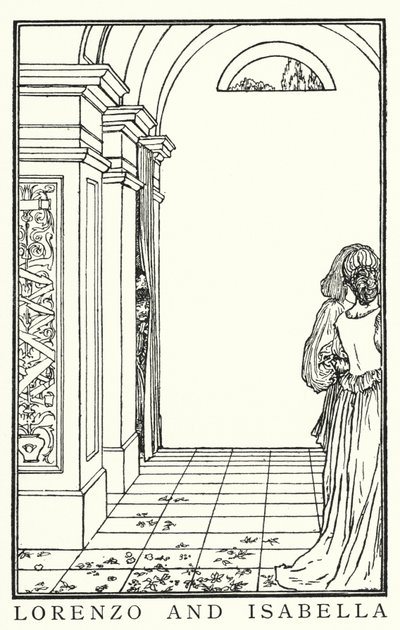Illustration pour les Poèmes de John Keats : Isabelle ou le Pot de Basilic - Robert Anning Bell