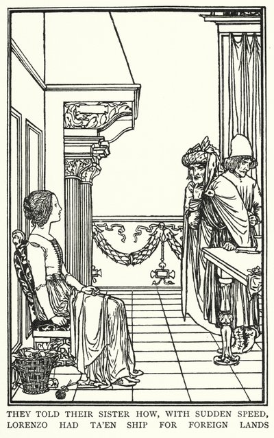 Illustration pour Poèmes de John Keats : Isabelle ou Le Pot de Basilic - Robert Anning Bell