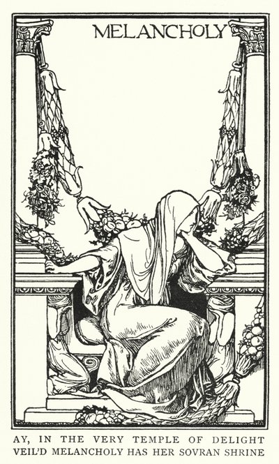 Illustration pour Poèmes de John Keats : Mélancolie - Robert Anning Bell
