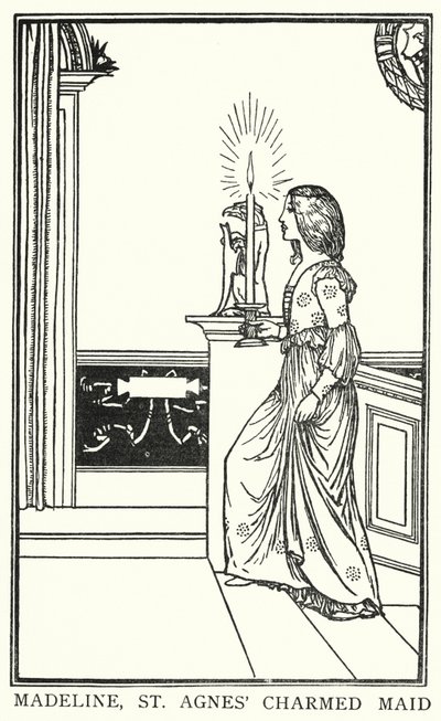 Illustration pour Poèmes de John Keats : La Veille de la Sainte-Agnès - Robert Anning Bell