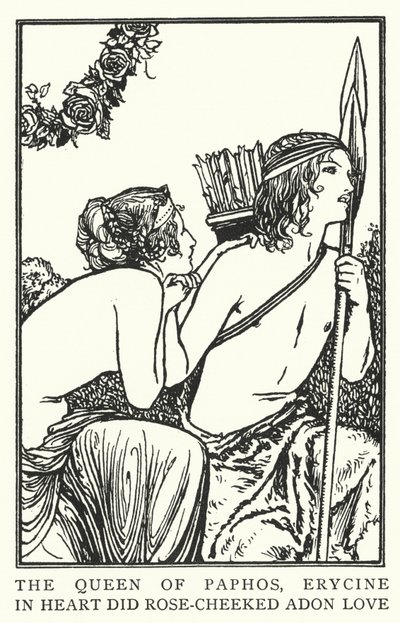 La Reine de Paphos, Erycine, aimait de tout cœur Adon aux joues roses - Robert Anning Bell