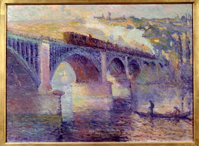 Le pont aux Anglais, coucher de soleil - Robert Antoine Pinchon