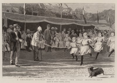 Une fête pour enfants en Inde, la course de saut à la corde des filles - Robert Barnes
