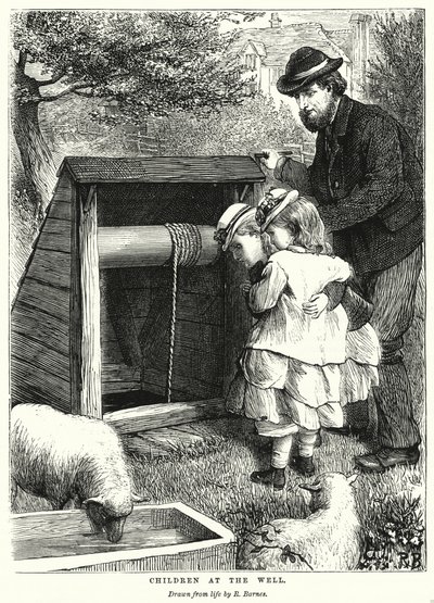 Enfants au puits (gravure) - Robert Barnes