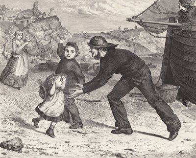 Le retour du pêcheur (gravure) - Robert Barnes
