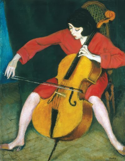 Femme jouant du violoncelle - Robert Bereny