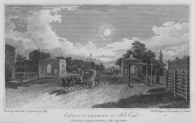 Entrée de Londres à Mile End (gravure) - Robert Blemell (after) Schnebbelie