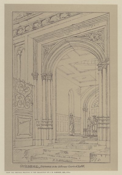 Entrée aux différents tribunaux, Guildhall, City de Londres - Robert Blemell (after) Schnebbelie