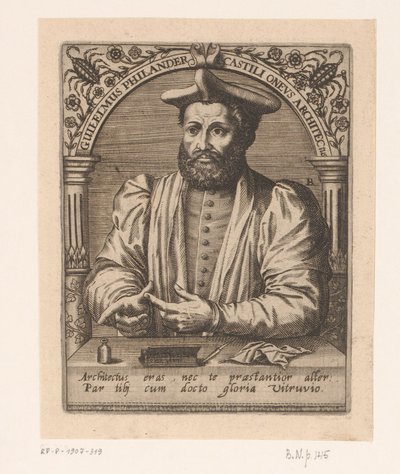 Portrait de Guillaume Philandrier (Série de portraits de savants des XVe et XVIe siècles) - Robert Boissard