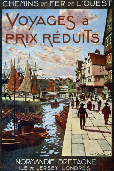 Un port en Normandie, publicité pour les chemins de fer de l