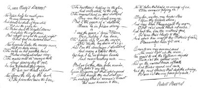 Lamentation de la reine Mary, poème manuscrit de Robert Burns, fin du XVIIIe siècle, 1840 - Robert Burns