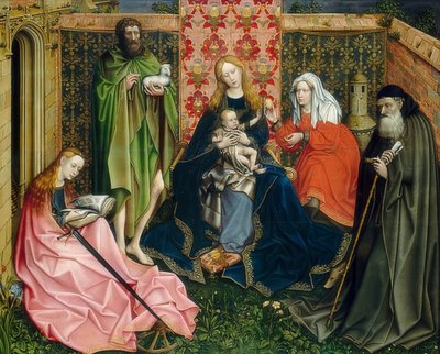 Madonna avec enfant et saints dans un hortus conclusus - Robert Campin