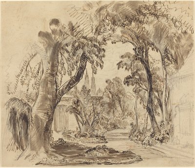 Un chemin de jardin bordé d