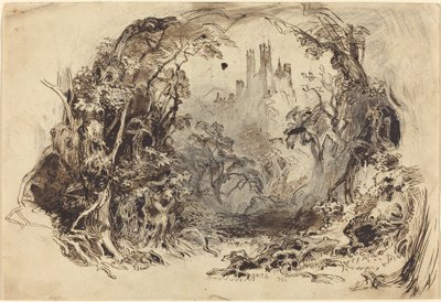 Château sur une colline (décor pour "La Belle au bois dormant et la Bête"?) - Robert Caney