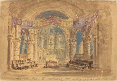 "Harold Scène 3 Cathédrale (Les reliques couvertes de tissu au centre)" - Robert Caney