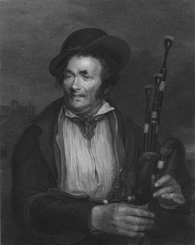 Le joueur de cornemuse, vers 1845 - Robert Charles Bell
