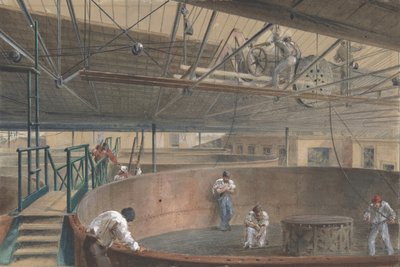 Enroulement du câble dans les grands réservoirs aux travaux de la construction télégraphique..., 1865 - Robert Charles Dudley