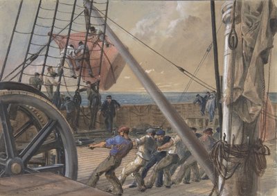 Sortir une des grandes bouées pour le lancement - Robert Charles Dudley