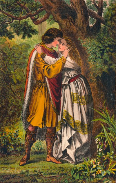 Posthumus. Ma reine ! Ma maîtresse ! Ô dame, ne pleurez plus. Cymbeline : Acte I, Scène I, c1875 - Robert Charles Dudley
