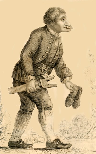Vieilles bottes, un personnage bien connu à Rippon dans le Yorkshire, 1821 - Robert Cooper