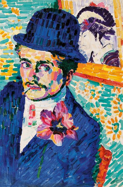 Homme avec une tulipe (Portrait de Jean Metzinger) - Robert Delaunay