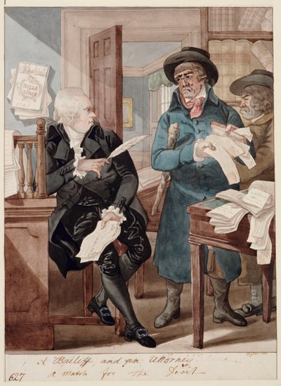 Un huissier et un avocat - un match pour le diable - Robert Dighton