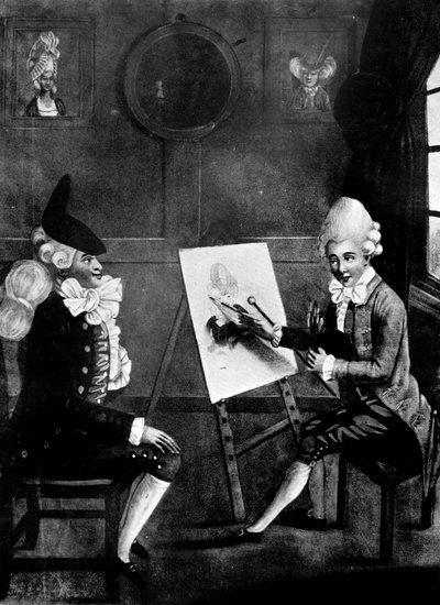 Le peintre de macaroni, ou Billy Dimple posant pour son portrait, 1770 - Robert Dighton