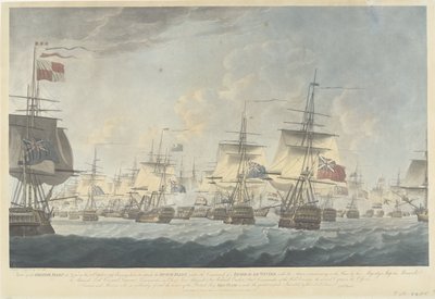 Bataille de Camperdown (1797) : attaque par la flotte britannique - Robert Dodd