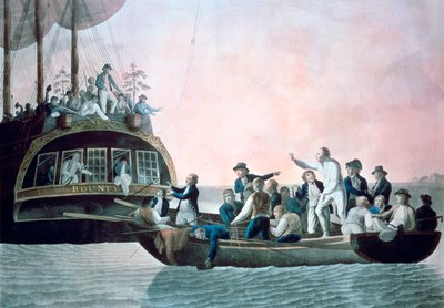 Les mutins abandonnant le lieutenant Bligh et l
