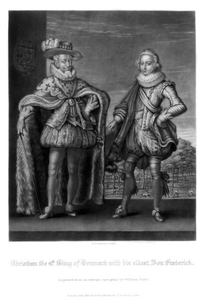Christian IV, roi de Danemark, avec son fils aîné Frédéric, 1816 - Robert Dunkarton