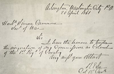Lettre de démission de Robert E. Lee de l