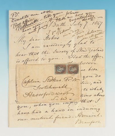 Lettre autographe signée à John Lort Stokes, Bath, 7 juillet 1847 - Robert Fitzroy