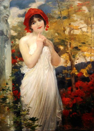 Fille avec des coquelicots - Robert Fowler