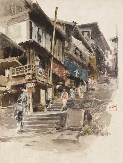 Une rue à Ikao, Japon II, 1890 - Robert Frederick Blum