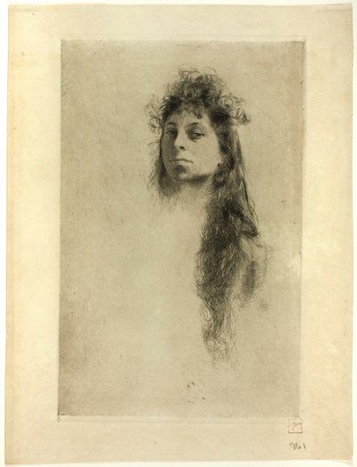 Tête de femme aux cheveux longs - Robert Frederick Blum
