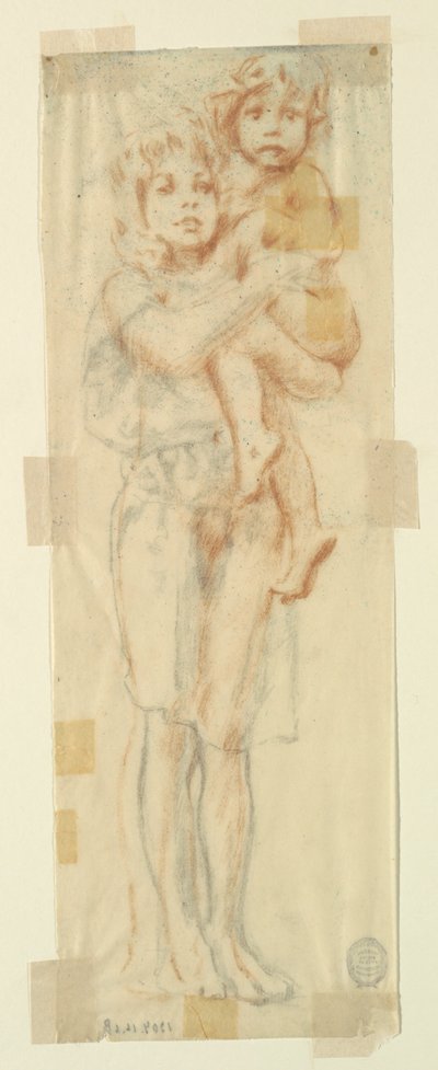 Étude pour une femme tenant un enfant, « Fête des vendanges », Mendelssohn Glee Club, New York, NY - Robert Frederick Blum