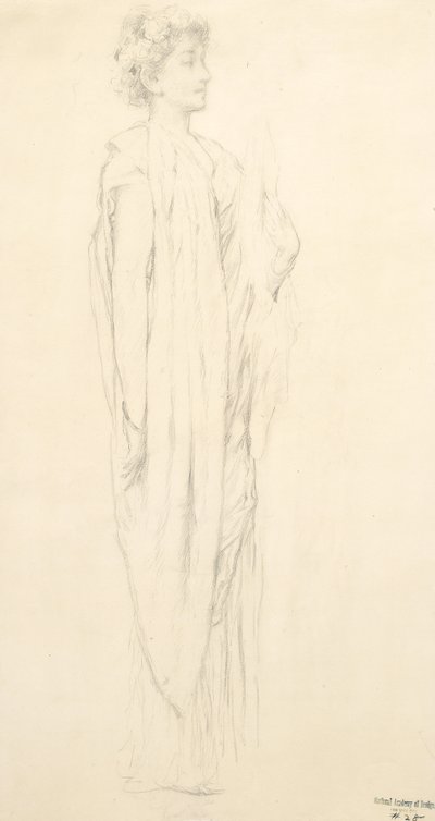 Étude de figure féminine drapée pour la fresque Moods to Music - Robert Frederick Blum