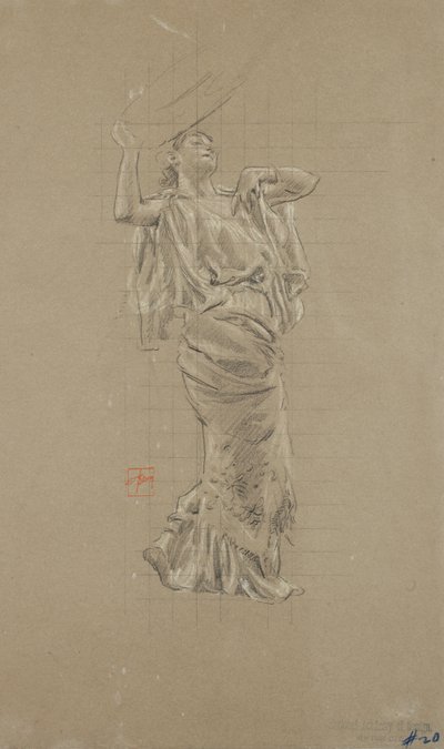 Étude de figure féminine pour la fresque Moods to Music - Robert Frederick Blum