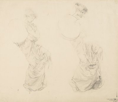 Étude de deux figures féminines pour la fresque Moods to Music - Robert Frederick Blum
