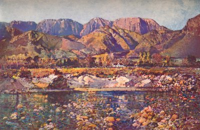 Montagnes de Wemmers Hoek depuis la rivière Berg, Province du Cap occidental, 20e siècle - Robert Gwelo Goodman
